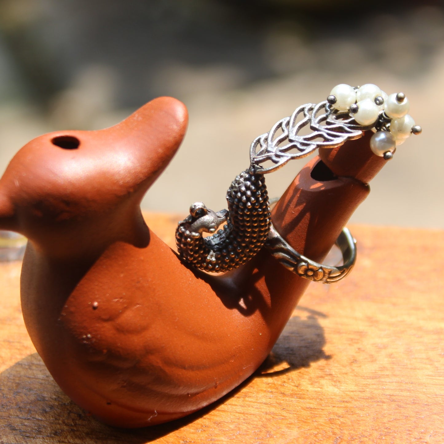 मोराची अंगठी - Finger Ring (Peacock) Ghas Moti