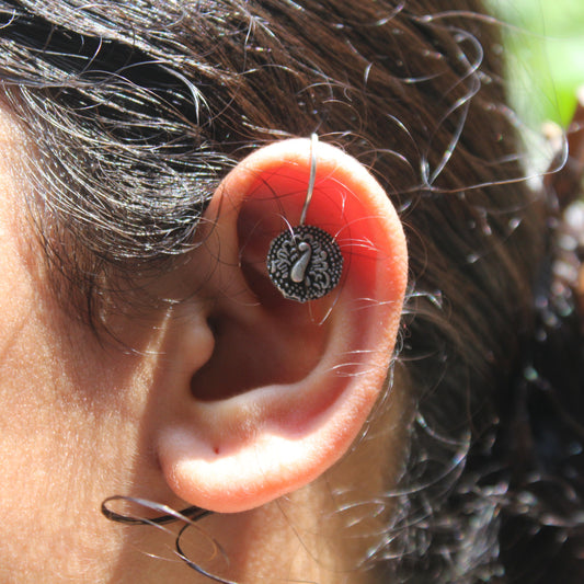 चापाची बुगडी - Peacock Clip-on Bugadi