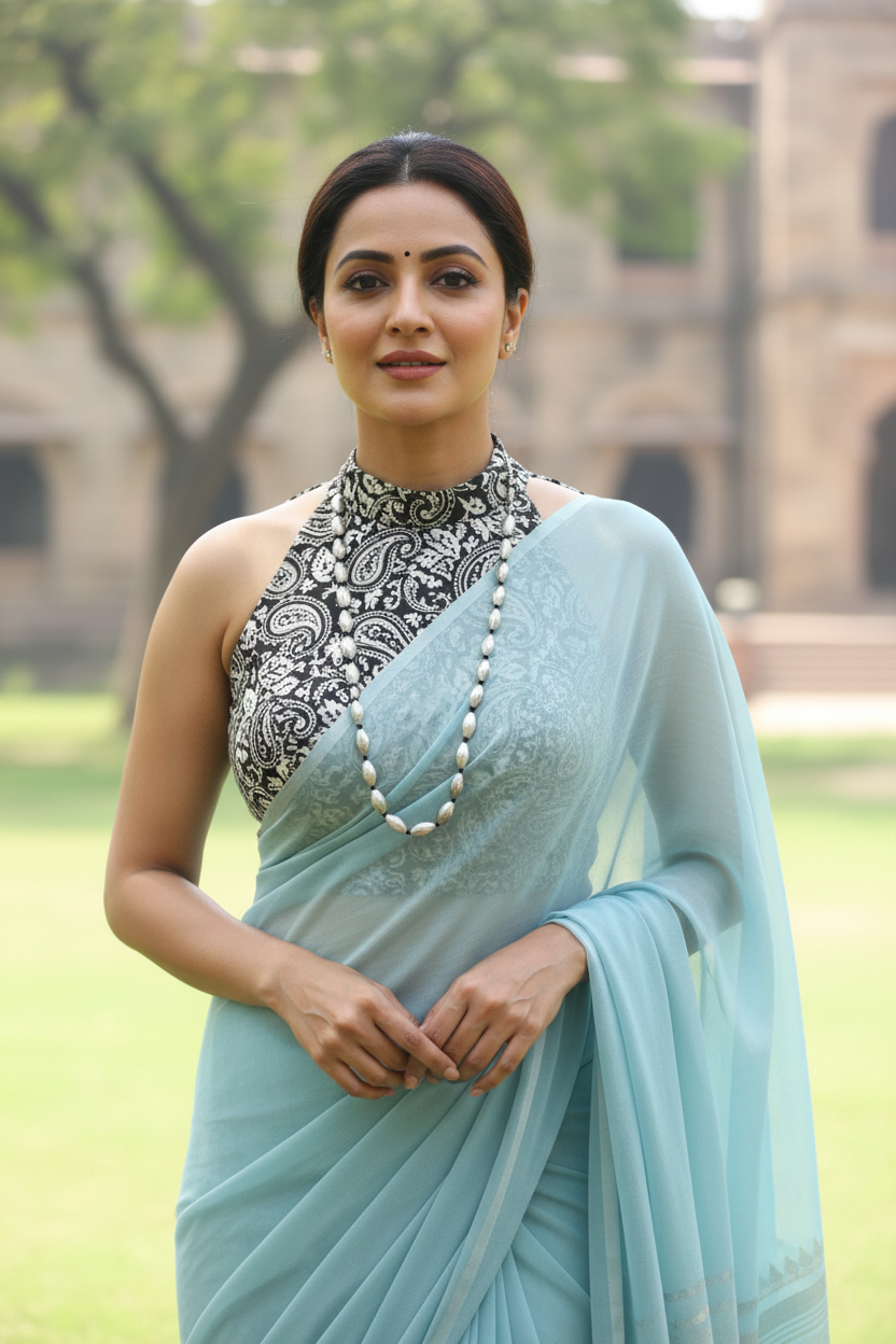 एक पदरी बोरमाळ लांबट मणी - Bormaal Lambde Mani - Single Layered