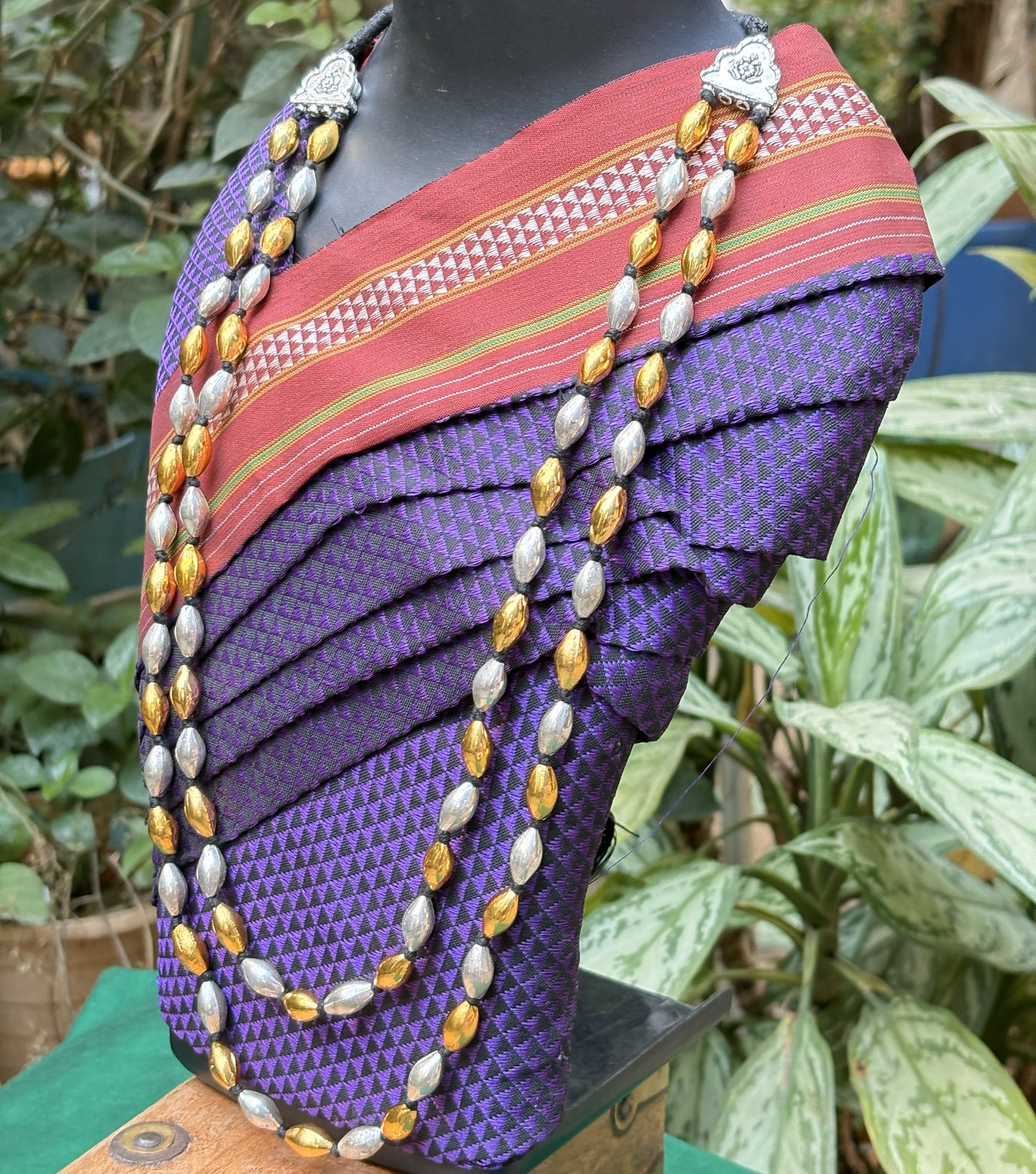 दोन पदरी बोरमाळ लांबट मणी - Bormaal Lambde Mani - 2 Layered