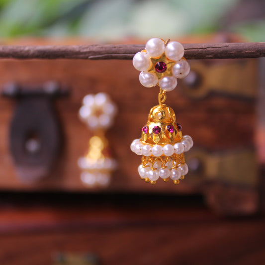 कुडीरत्ना मोती झुमके - KudiRatna Moti Zumke
