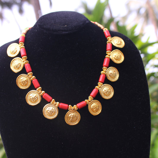 पुतळी हार पोवळे मणी - Putali Haar Povle Mani - 18'