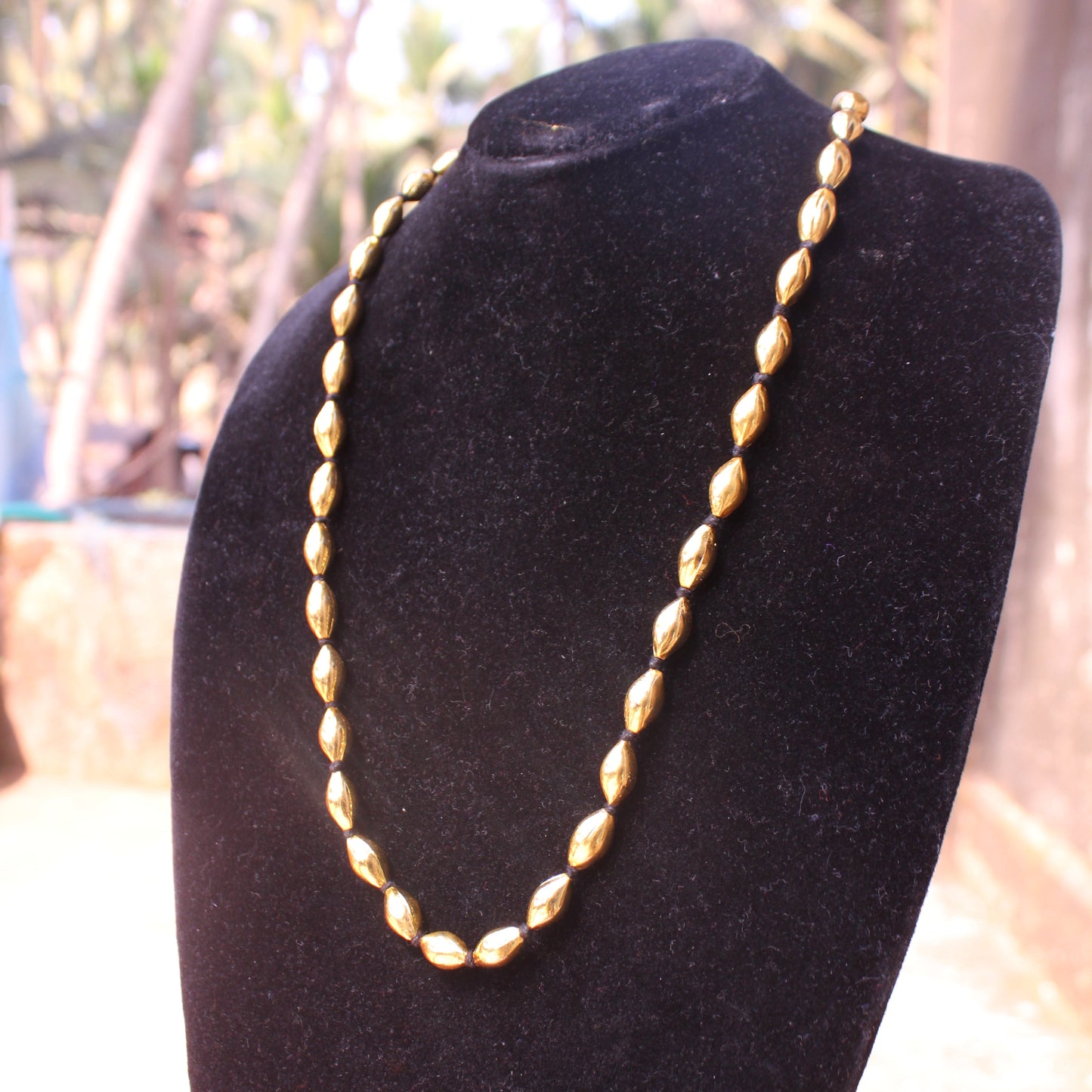 एक पदरी बोरमाळ लांबट मणी - Bormaal Lambde Mani - Singe Layered
