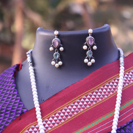 गुलाबी व फिरोजा रत्न तन्मणी - Rose Turquoise Tanmani (3 Stones)