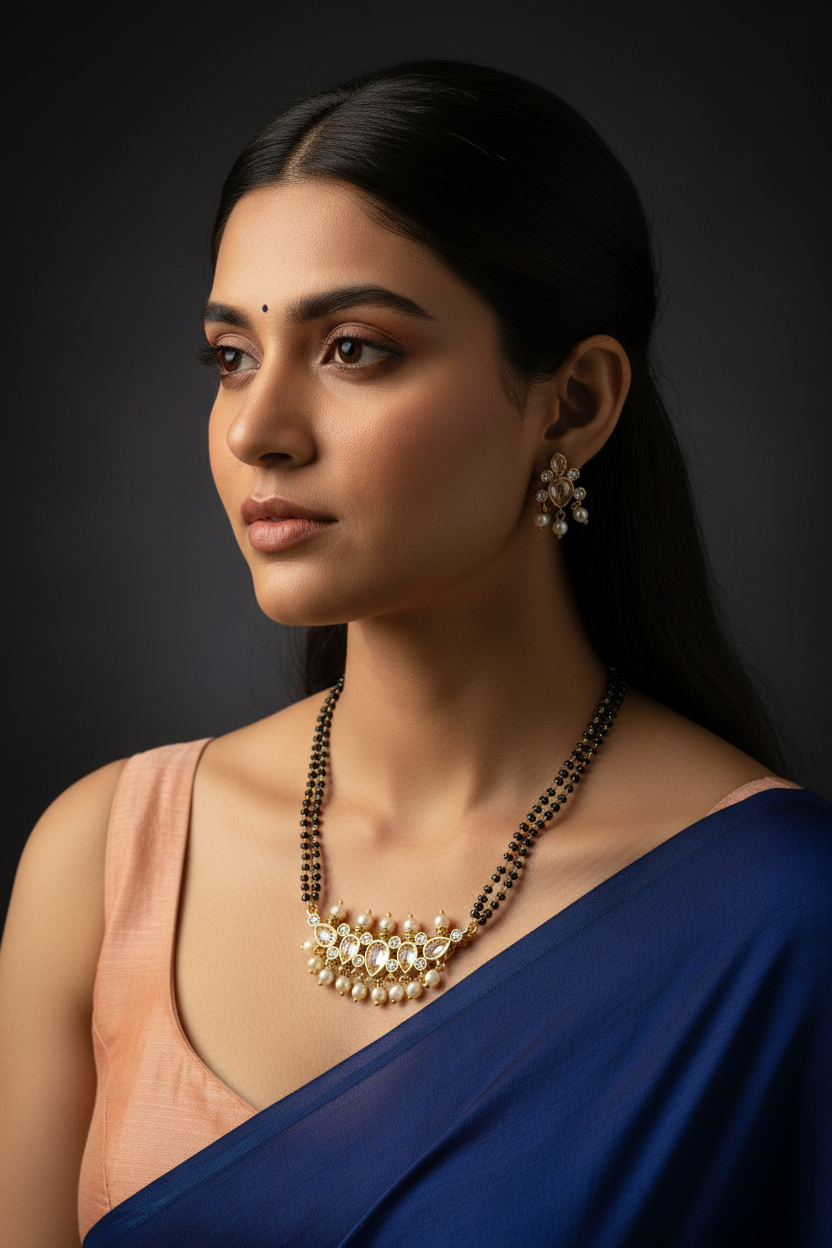 तन्मणी मंगळसूत्र - Tanmani Mangalsutra (Peach)