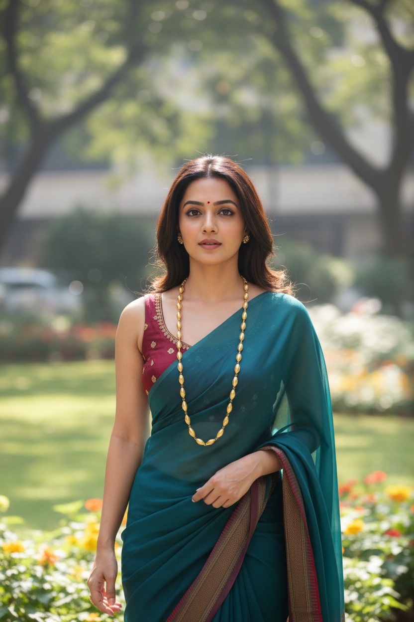 एक पदरी बोरमाळ लांबट मणी - Bormaal Lambde Mani - Singe Layered