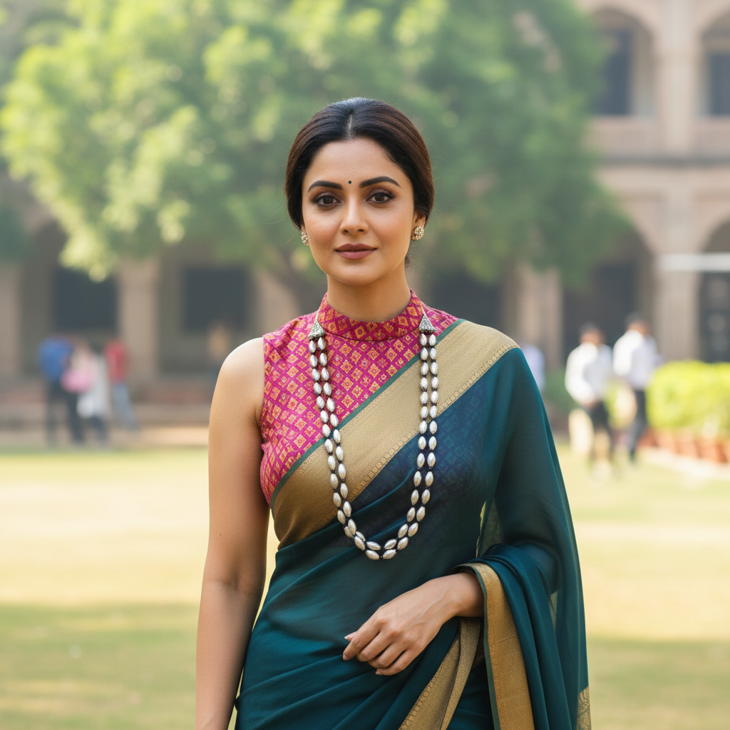 दोन पदरी बोरमाळ लांबट मणी - Bormaal Lambde Mani -2 Layered