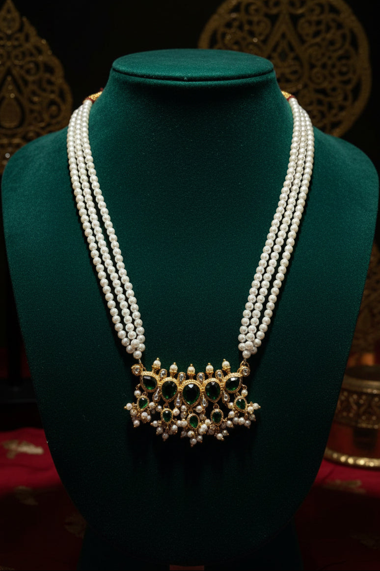 Green tanmani 5 stone Puneri khod