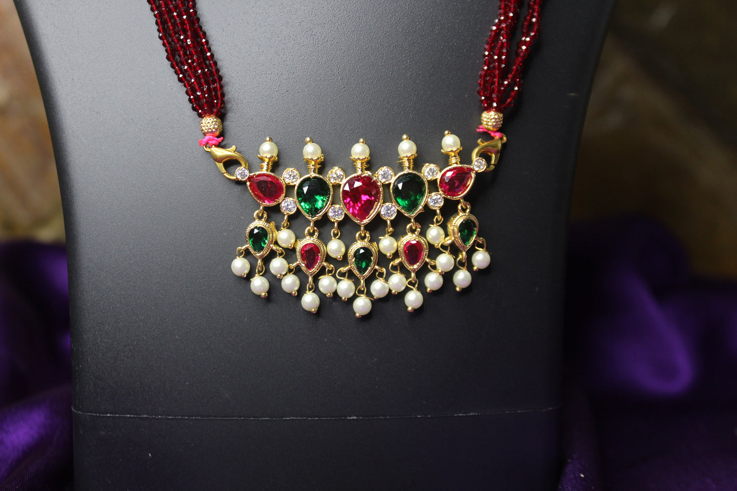 तन्मणी  - Tanmani with Hydromani Chain (5 Stones)