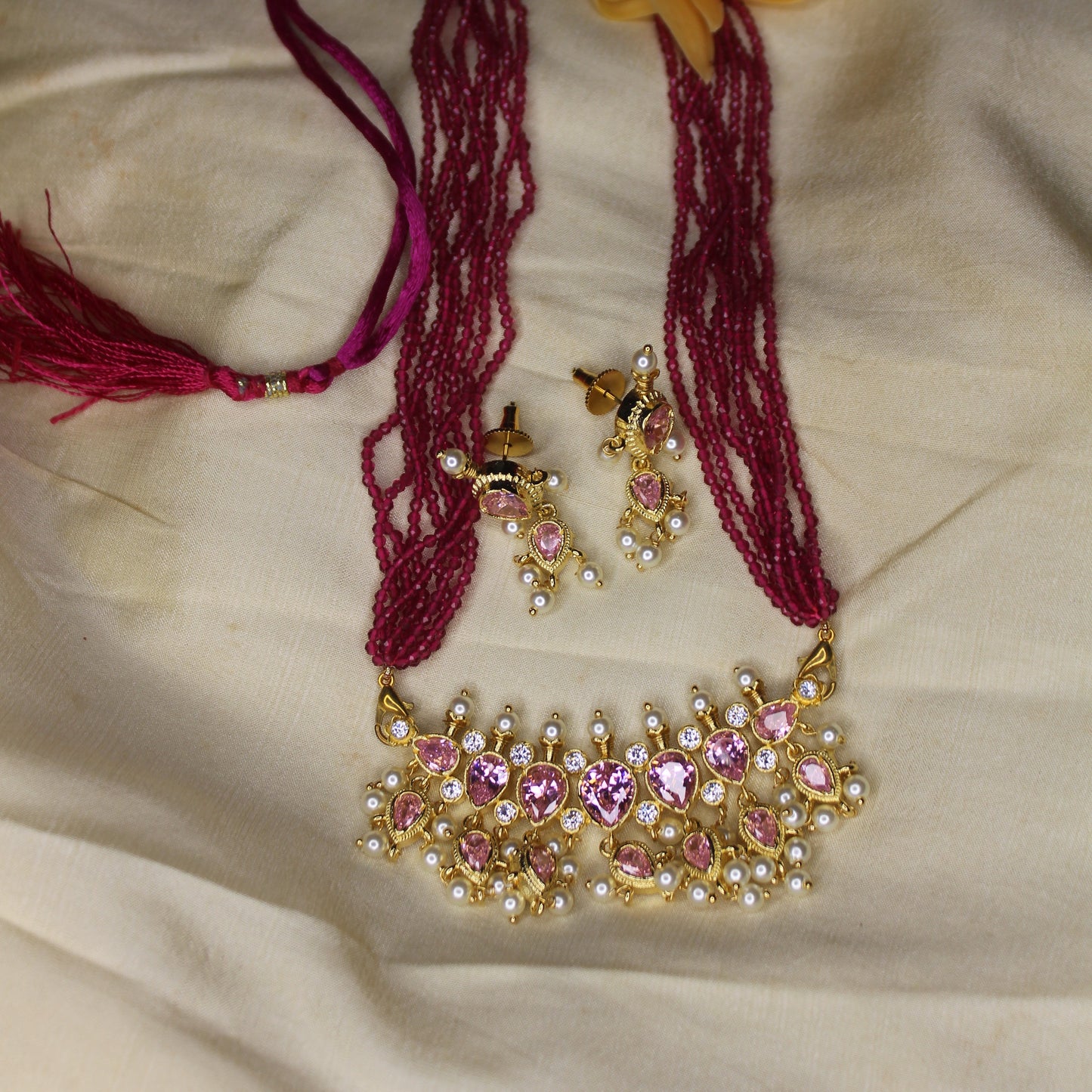 तन्मणी  - Tanmani with Hydromani Chain (7 Stones)