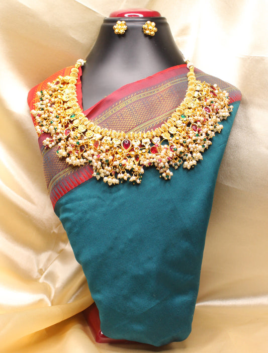 कोल्हापुरी साज -(Panadi Pink-Green Kolhapuri Saaj)