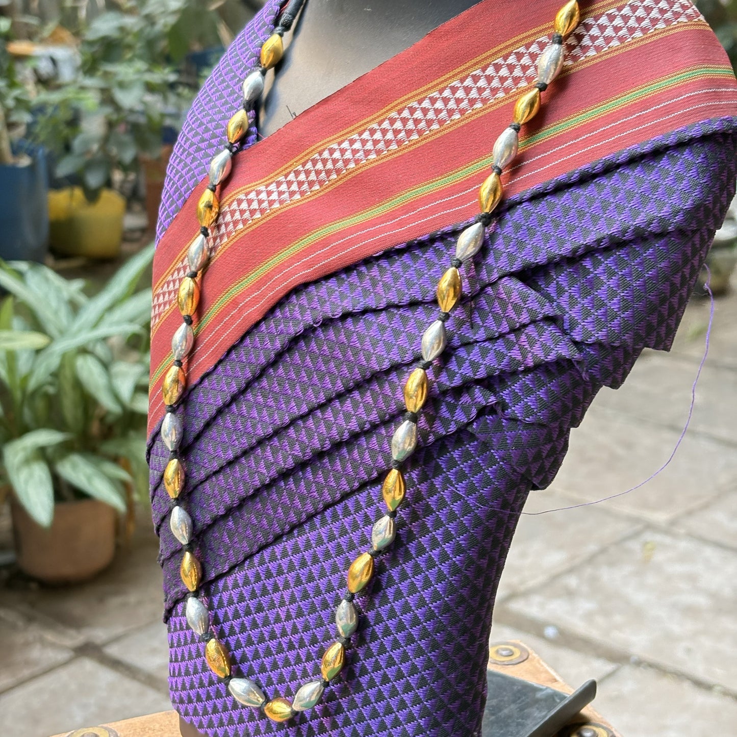 एक पदरी बोरमाळ लांबट मणी - Bormaal Lambde Mani - Single Layered