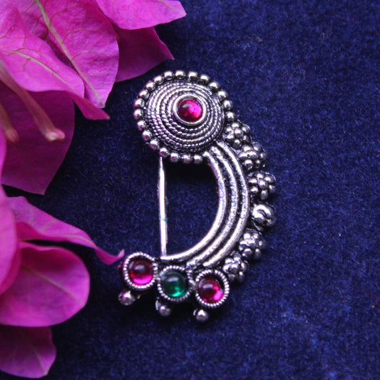 कारवारी नथ - Oxidised Karwari Nath