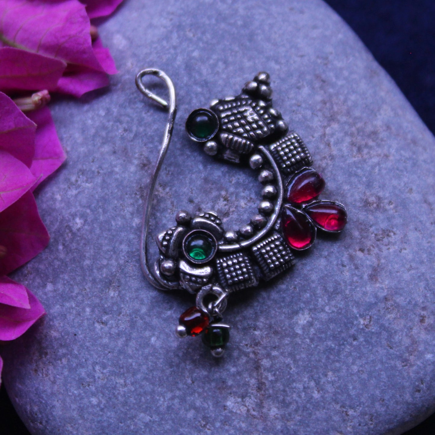 कारवारी नथ - Oxidised Karwari Nath