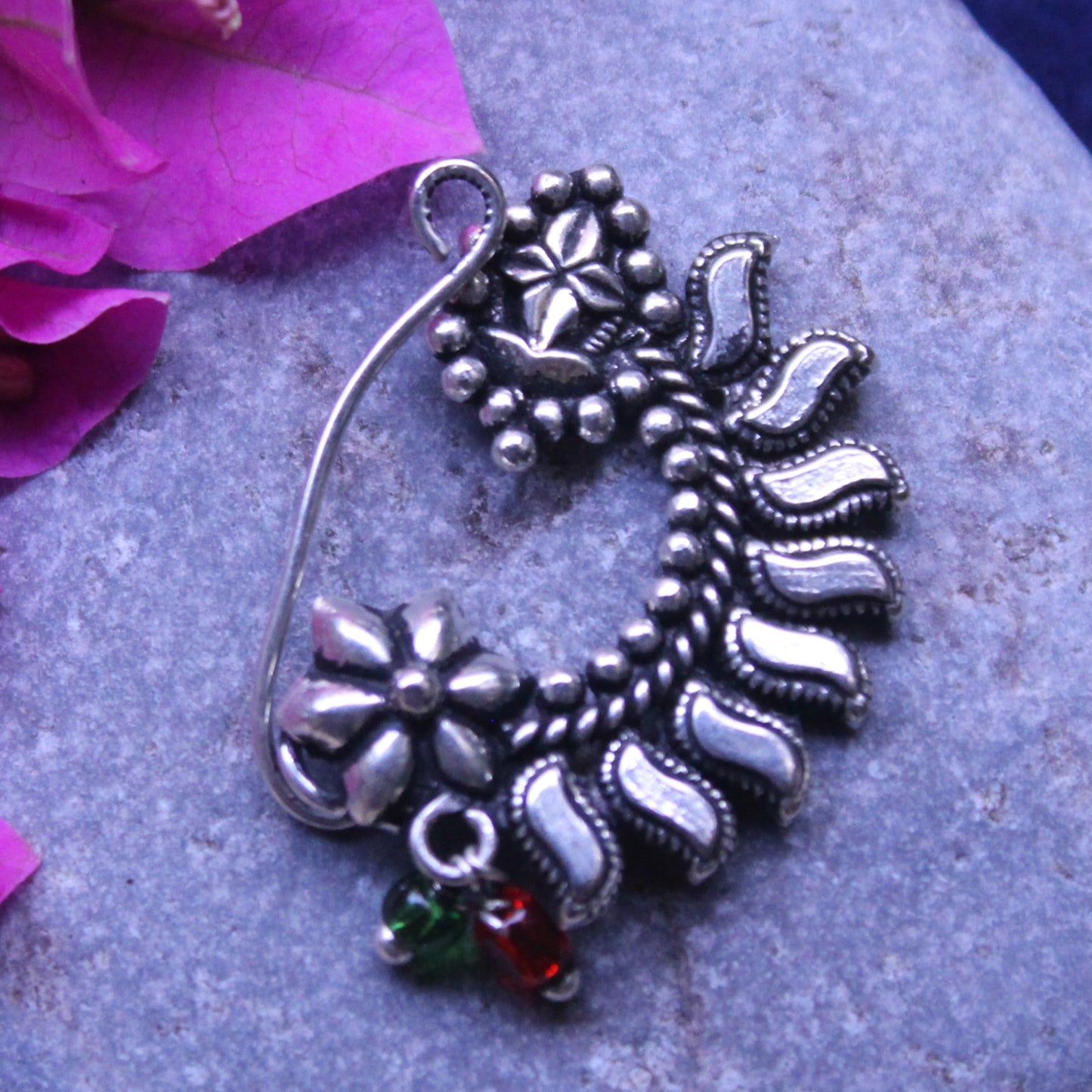 कारवारी नथ - Oxidised Karwari Nath