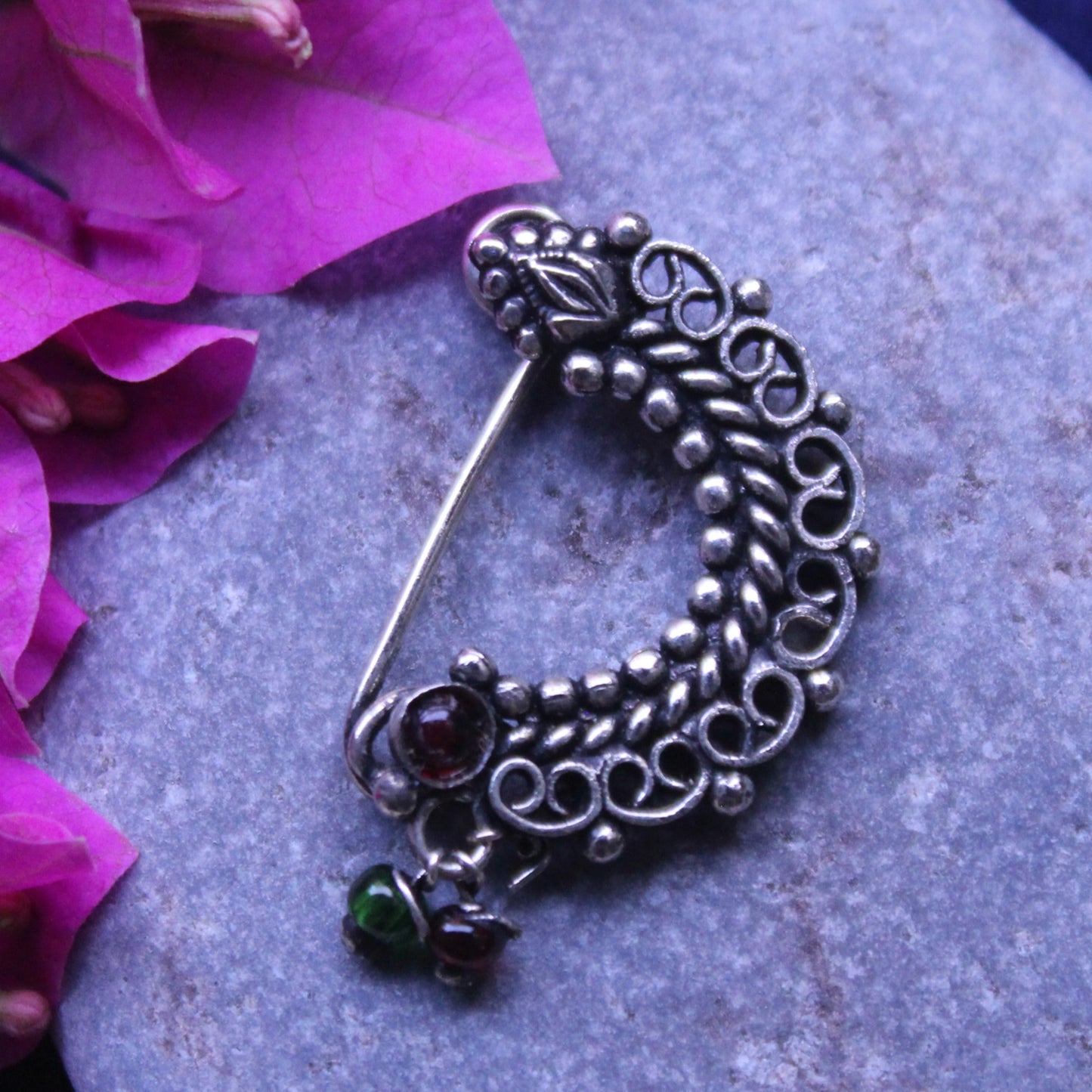 कारवारी नथ - Oxidised Karwari Nath