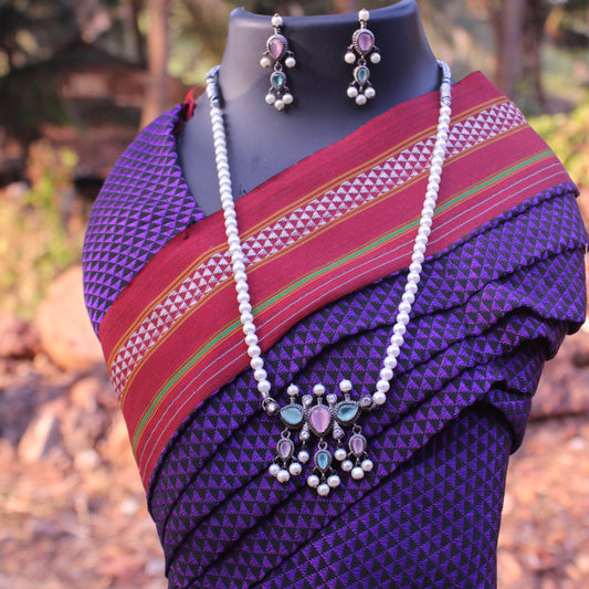 गुलाबी व फिरोजा रत्‍न तन्मणी  - Rose Turquoise Tanmani (3 Stones)