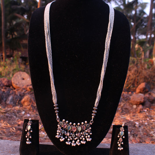 गुलाबी व फिरोजारत्‍न तन्मणी  - Rose-Turquoise Tanmani (7 Stones)