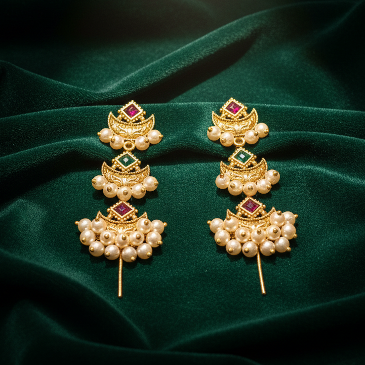 चंद्रकळा बुगडी - Chandrakala Clip-on Ear Cuff