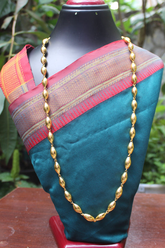 एक पदरी बोरमाळ लांबट मणी - Bormaal Lambde Mani - Singe Layered