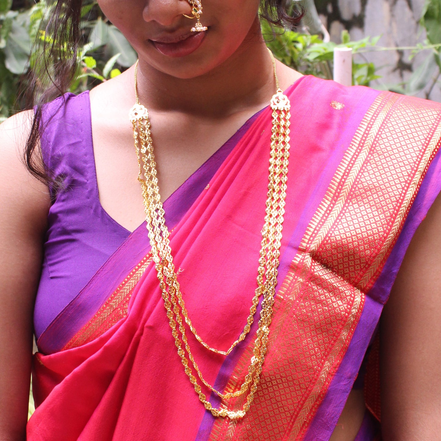 पोहे हार (तीन पदरी) - Pohe Haar (Triple Layered)