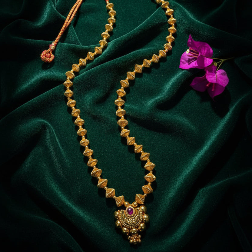 Gold Javmani Chandrakor Haar Long 