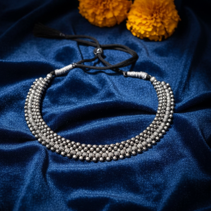 Mani THushi Slver flat lay