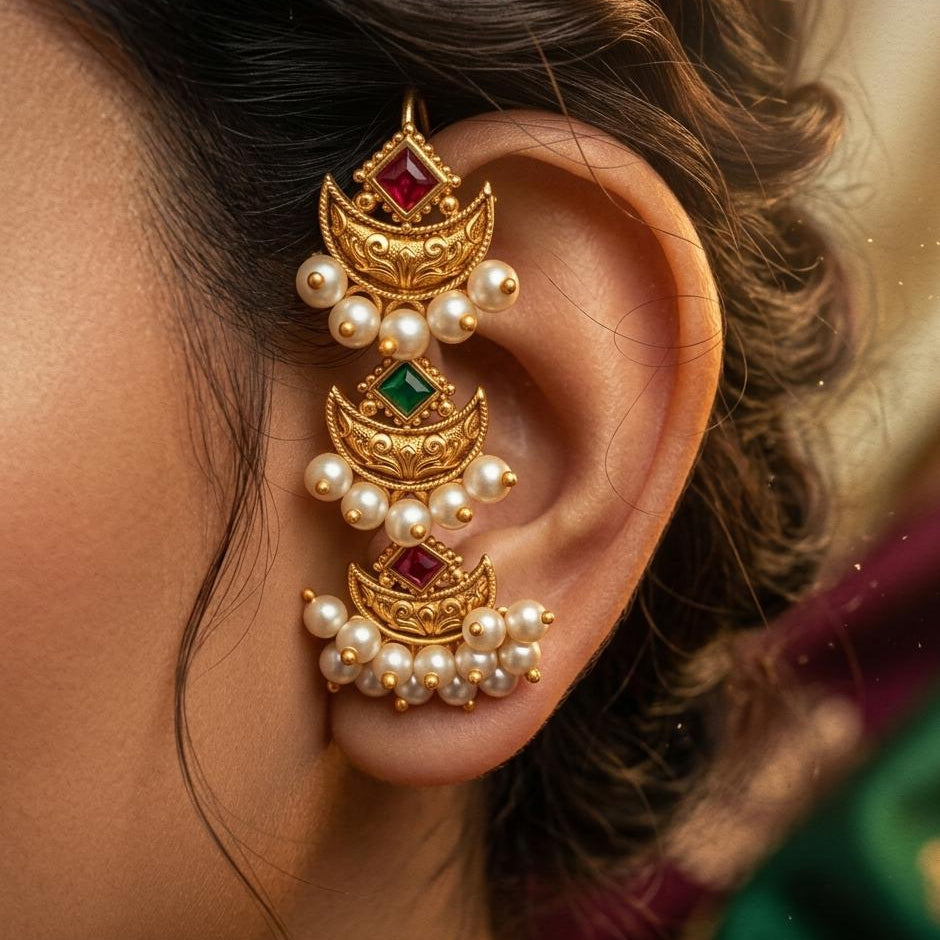 चंद्रकळा बुगडी - Chandrakala Clip-on Ear Cuff