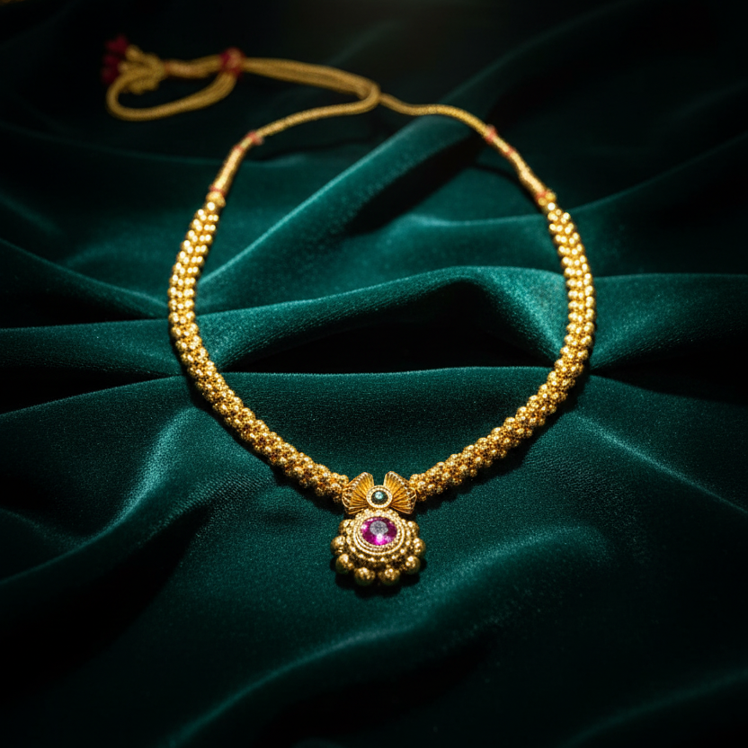 ठुशी साज घाट  – Thushi Saaj Ghat Pendant