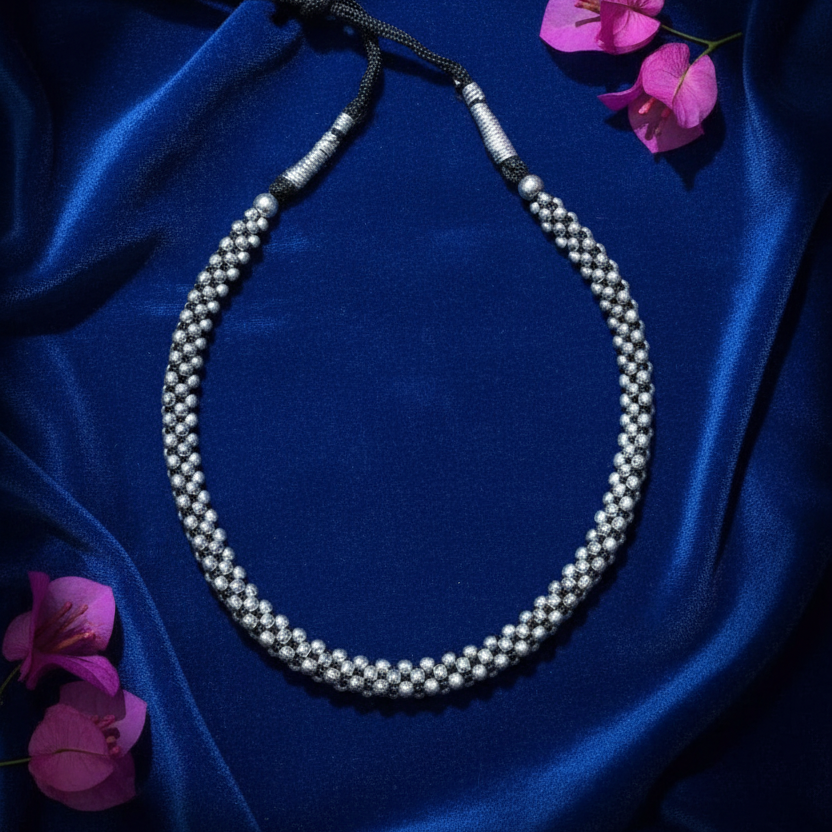 ठुशी  – Thushi without gadi -Silver plated